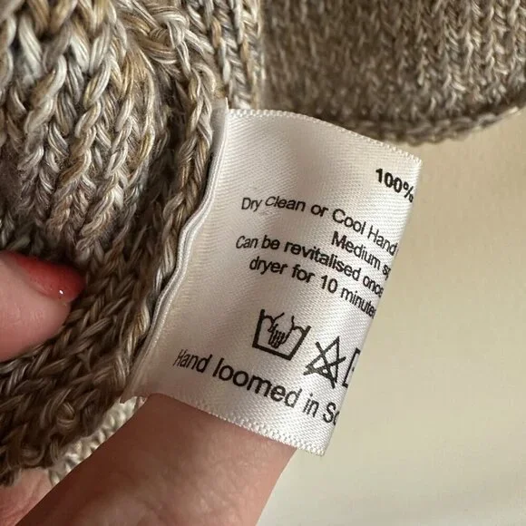 Eskander Rolling Front Tabard Sweater Cardigan Coco Tweed Womens OS Lagenlook